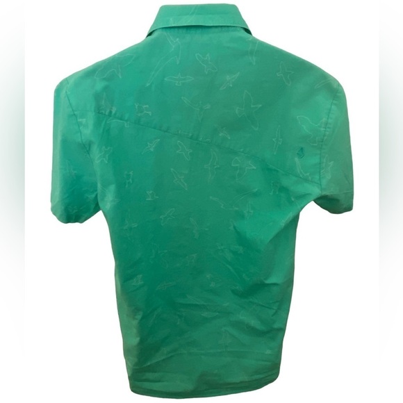 VOLCOM Bird Green Collared Short Sleeve Shirt Men M Medium - Picture 2 of 7